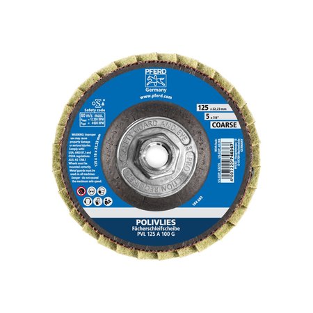 PFERD 5" POLIVLIES® Non-Woven Flap Disc - 5/8-11 Thread - Coarse Grade 43288